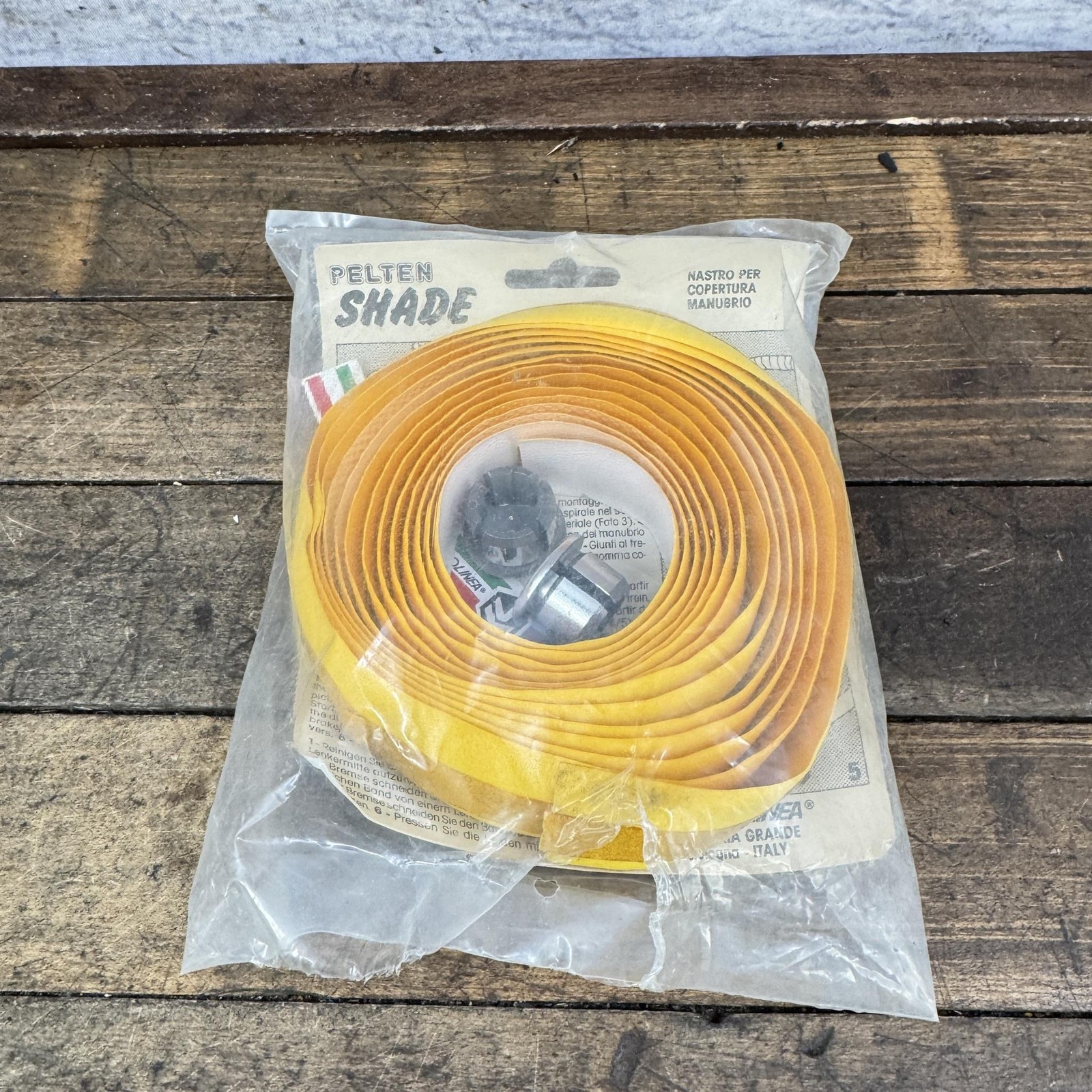 Vintage Pelten Shade Handlebar Tape Yellow Foam Bar Wrap Ends Italy Road Bike