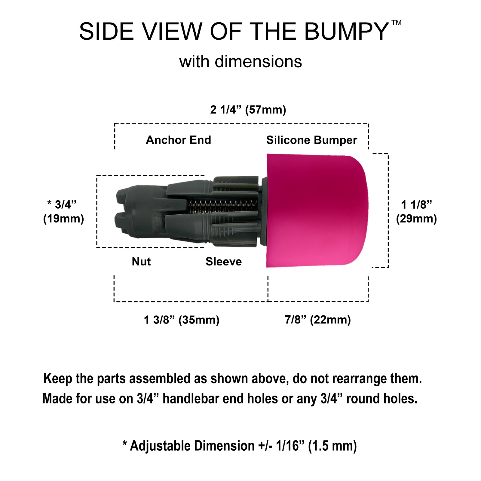 BUMPY END PLUG Bike Handlebar Soft Safe Secure Best Fit Grip Cap Pink Pair