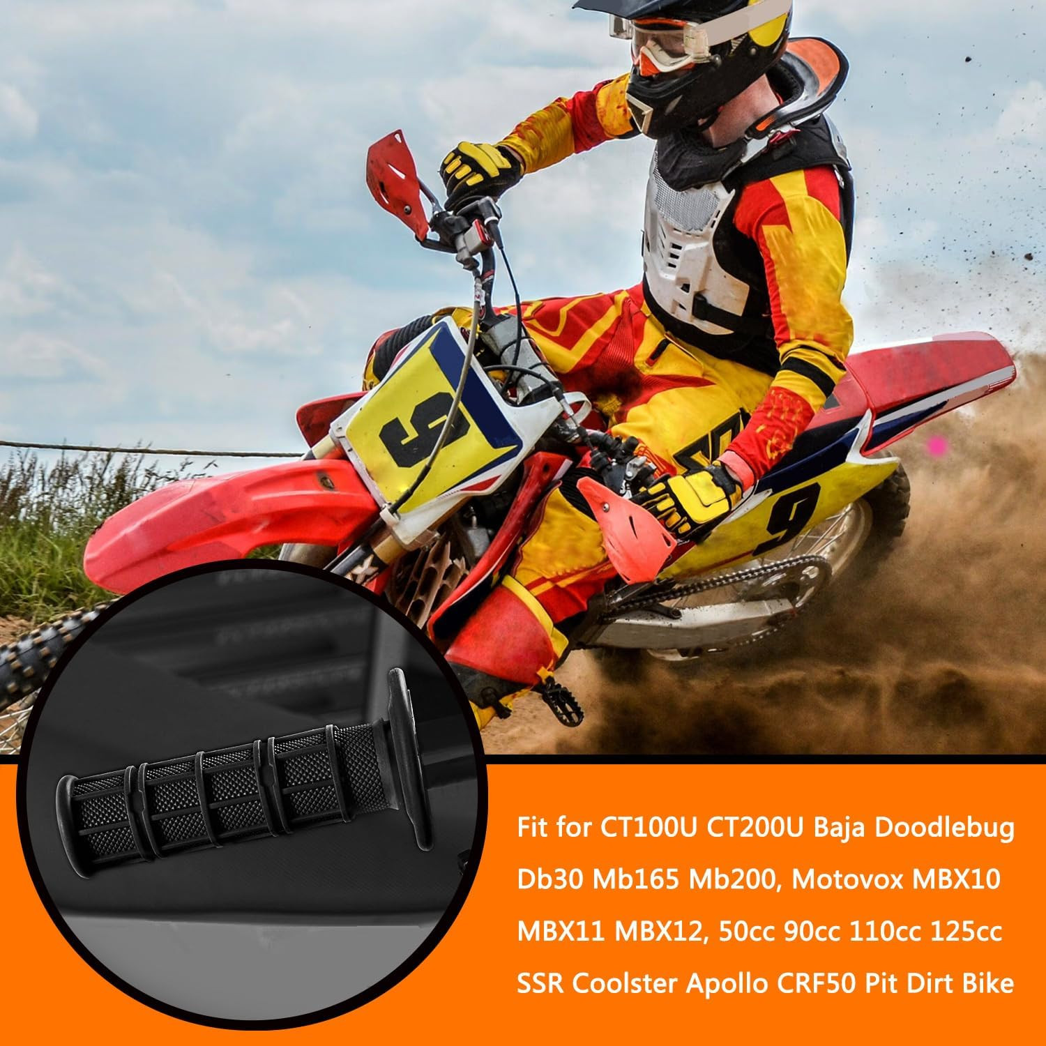 7/8″ Handlebar Grips for 50Cc-125Cc CRF70 CRF80 TRX450 TTR90 TTR110 TTR125 PW80
