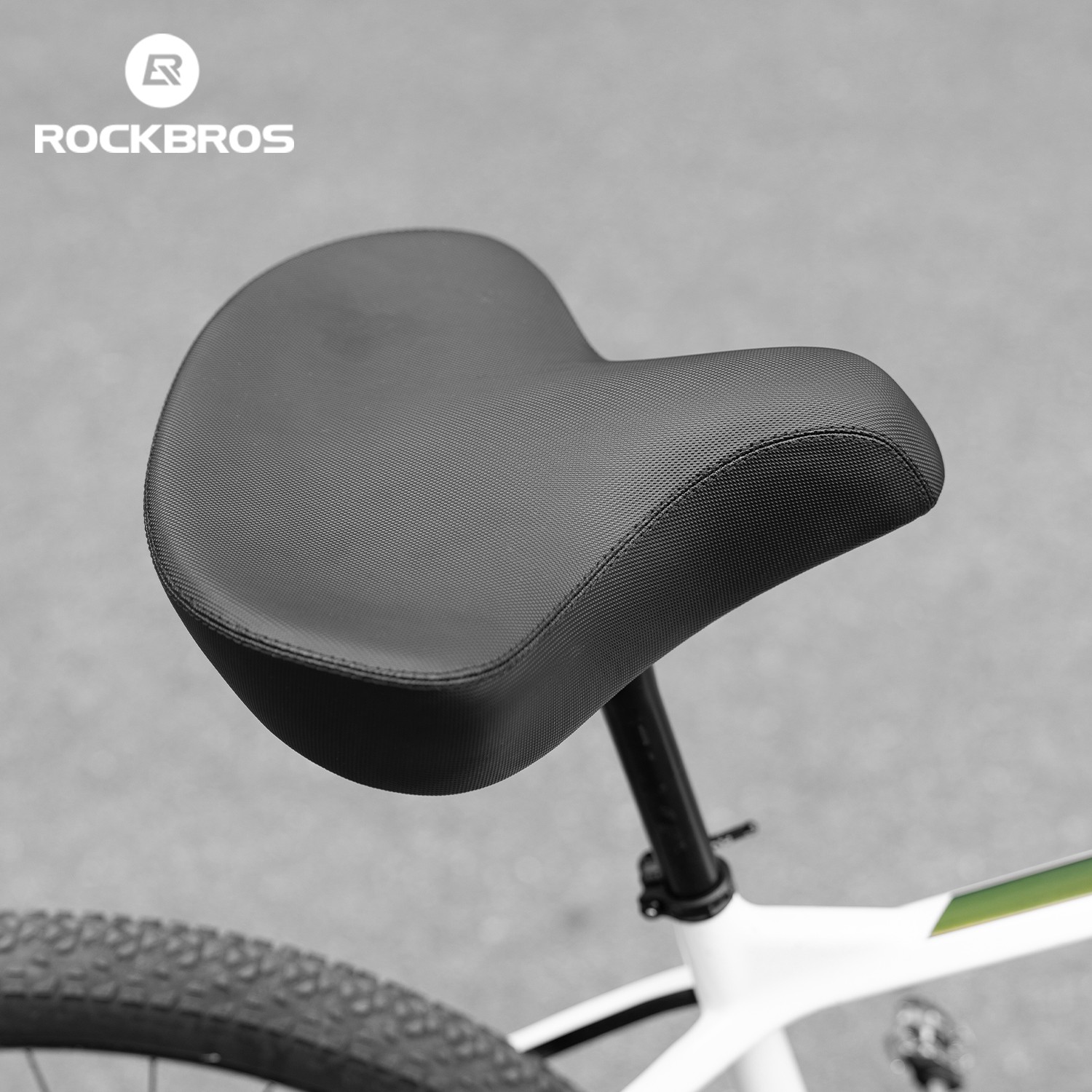 ROCKBROS Wide Bike Seat Oversized Bike Saddle Comfortable Padded Shock Absorbing