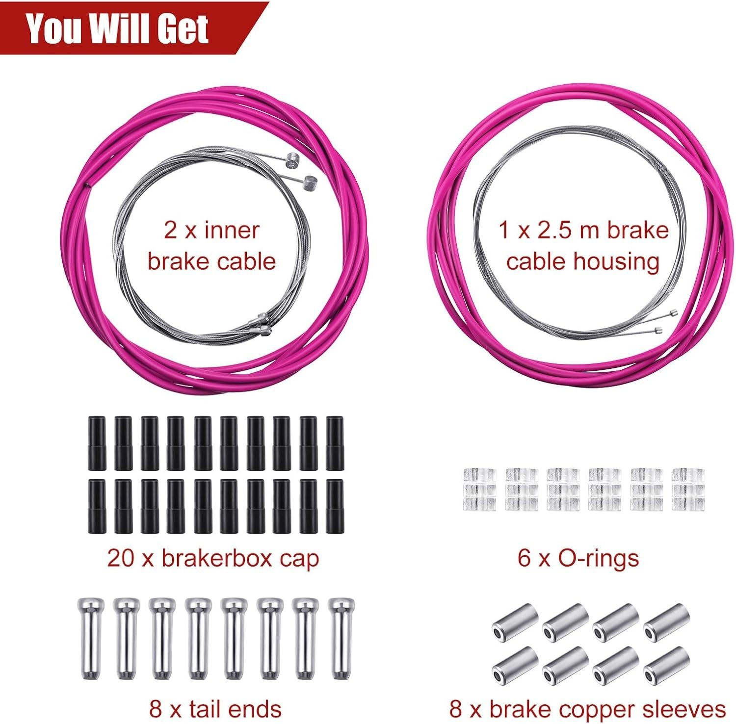 Comprehensive Bike Repair Set – Durable Brake and Derailleur Cables Included