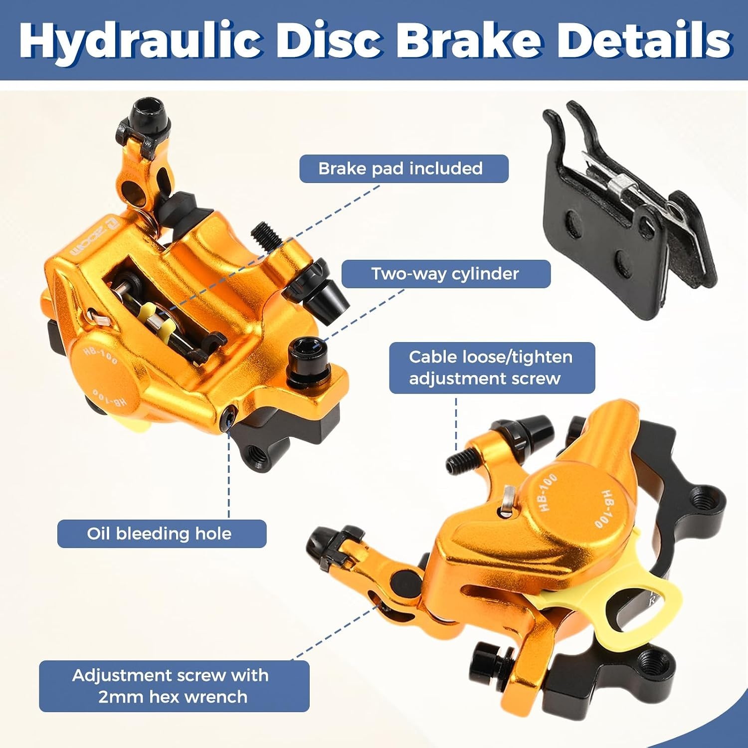 HB-100 Line Pulling Hydraulic Disc Brake Calipers,
