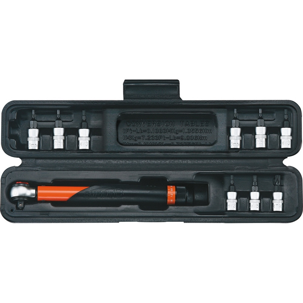 1/4»» 3-15NM TORQUE WRENCH WITH CASE AND HEX WRENCHES AND TORX bic