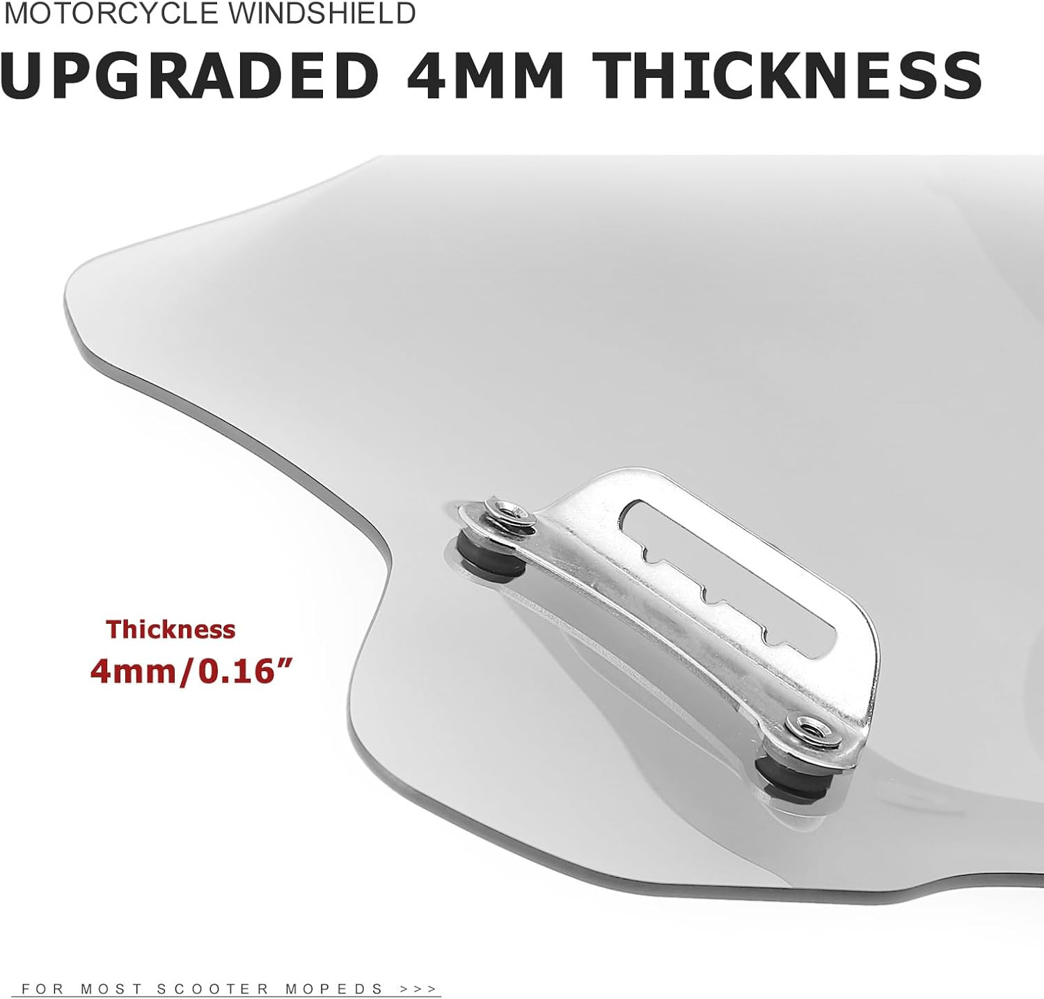Motorcycle Scooter Windshield 4 Millimeters Transparent Plastic Acrylic Comes wi