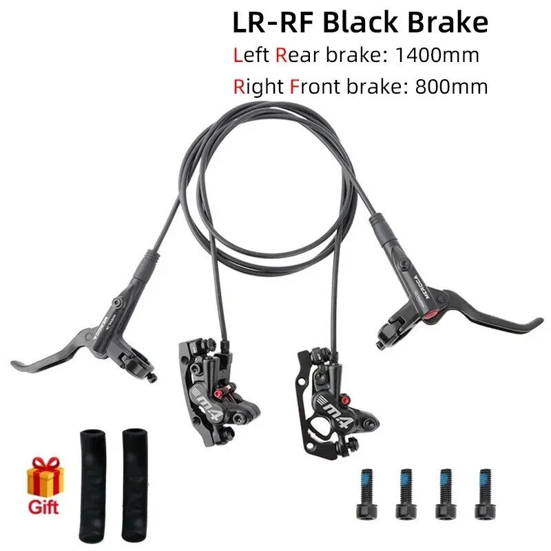 4-Piston MTB Bicycle Hydraulic Disc Brake with Silicone Protective 800mm/1400mm