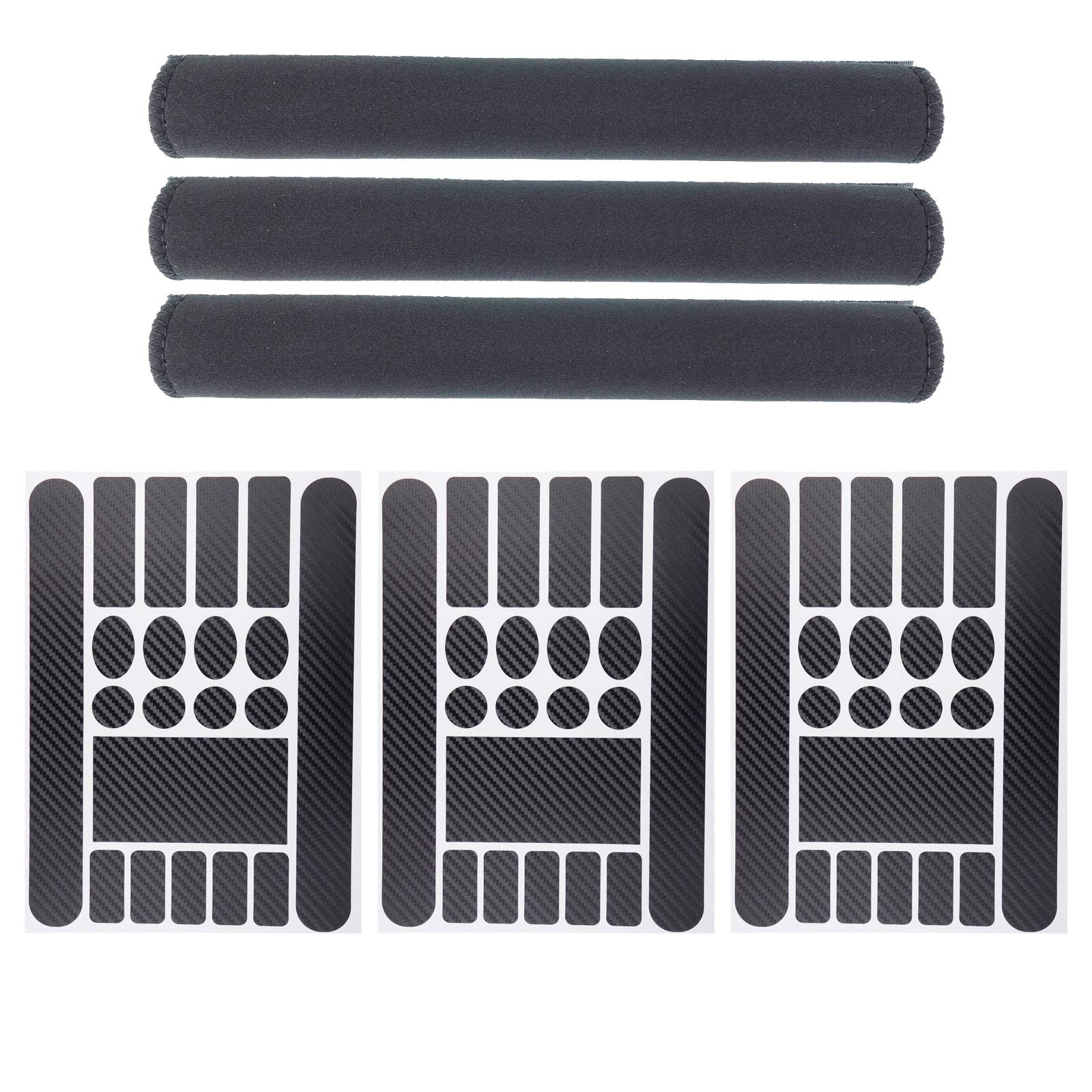 Zelerdo 3 Pack Bike Frame Chain Protective Guard Pad and 3 Pieces 3+3 black