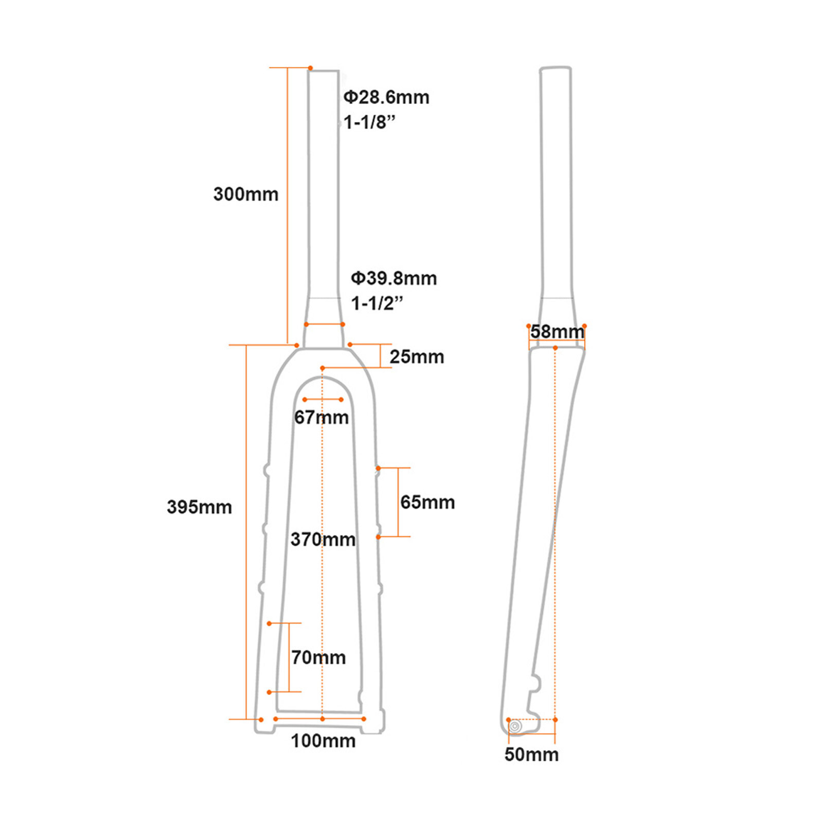 Carbon Gravel Road Bike Fork Cyclocross Bicycle Forks 700*45C 12x100mm Disc Ma5E