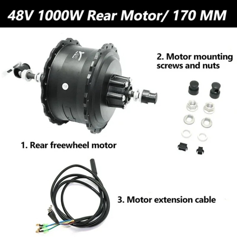 48V 1000W 20/24/26er Snow Fat Tire Electric Bike Brushless Gear Rear Hub Motor