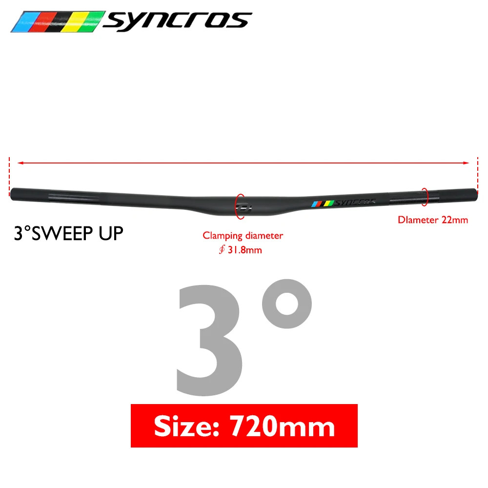 Matte Black Carbon Fiber MTB Bicycle Handlebars 28.6mm 3°/9°/Rise 700-740mm