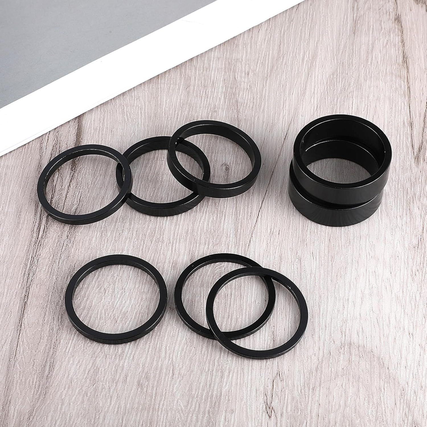 12PCS Aluminum Bike Stem Spacers 1 1/8 – 4 Sizes (2mm, 3mm, 5mm, 10mm) for MTB,