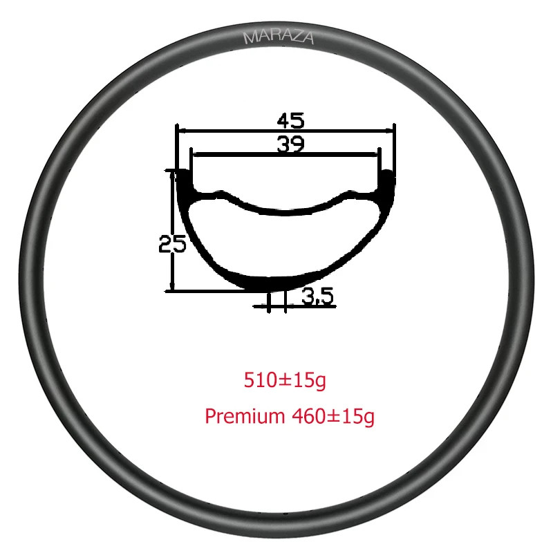 29er MTB XC Bicycle Carbon Rim 45x25mm Asymmetric Tubeless UD Matte Glossy Ring