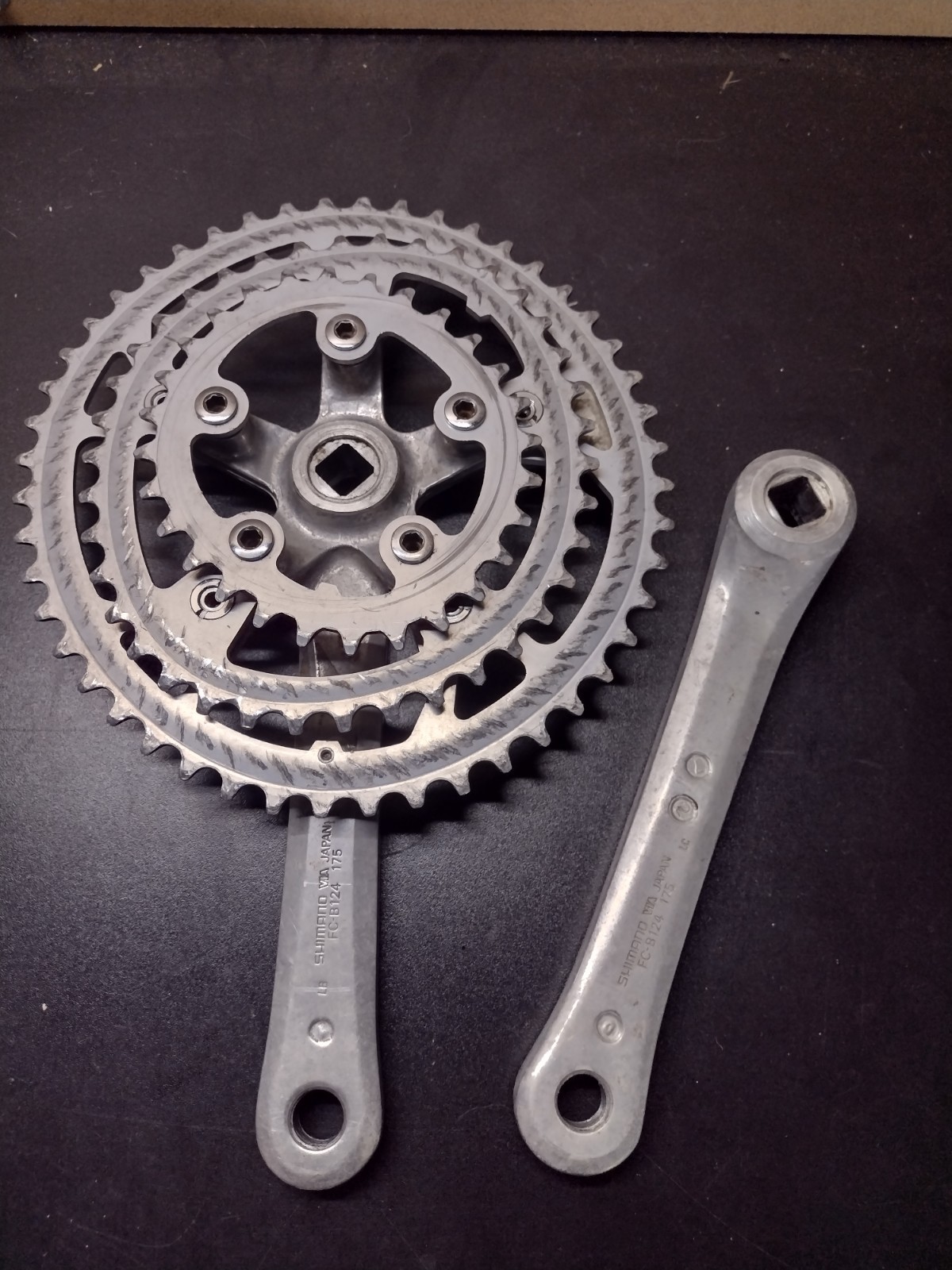 Shimano FC-B124 Biopace Triple Mountain Bike 175 Cranks Crankset Silver 110BCD