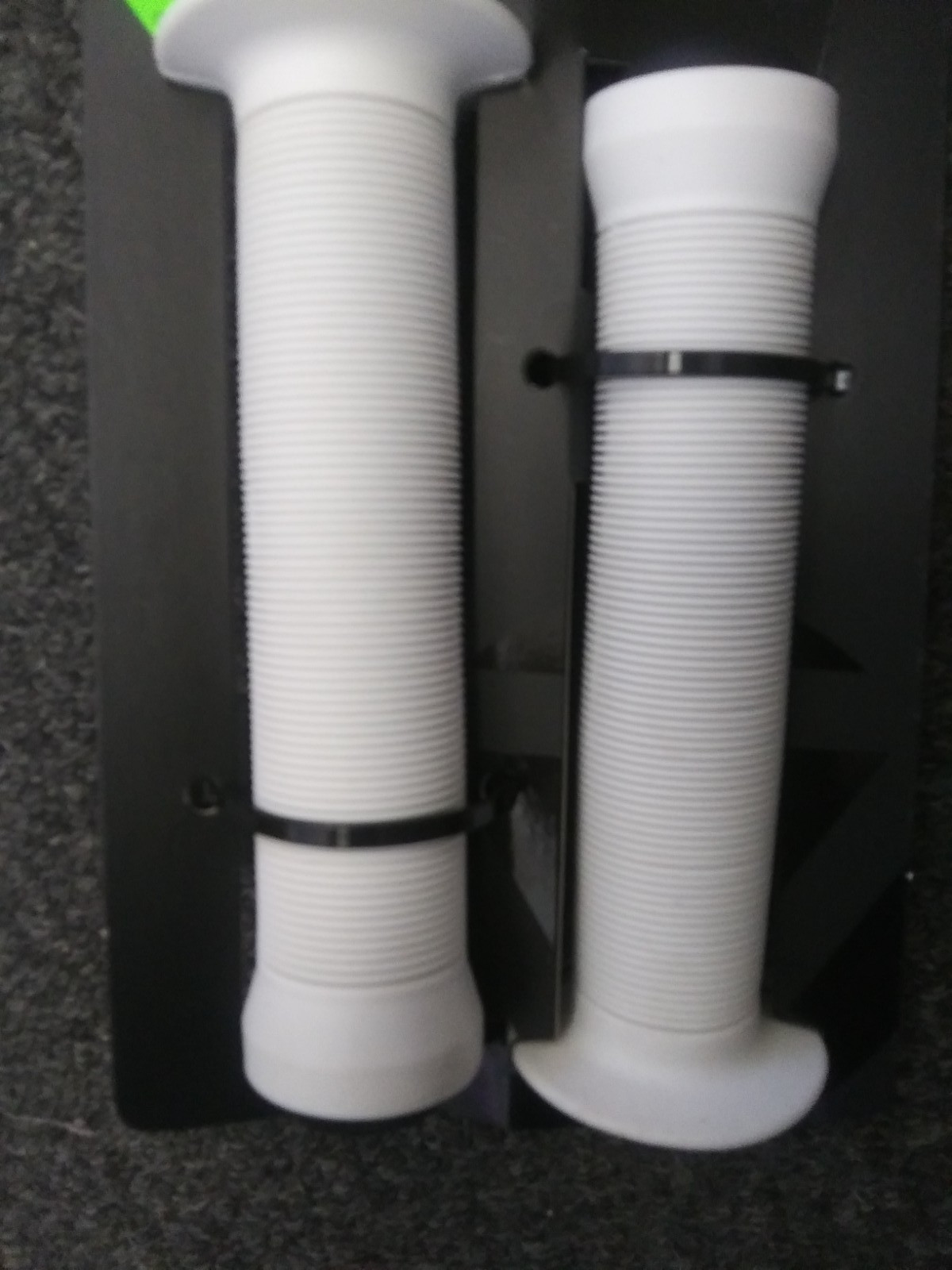 black ops bmx grips with end caps small flange. white