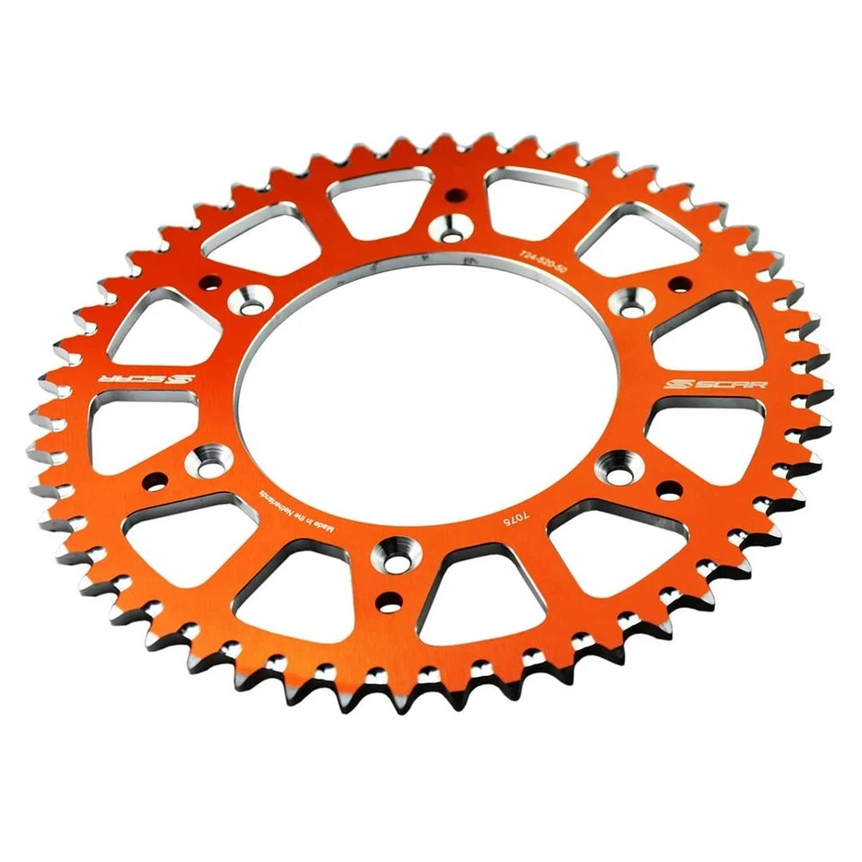 SCAR Aluminum alloy Rear Sprocket Compatible with KTM SX SXF EXC 51 tooth