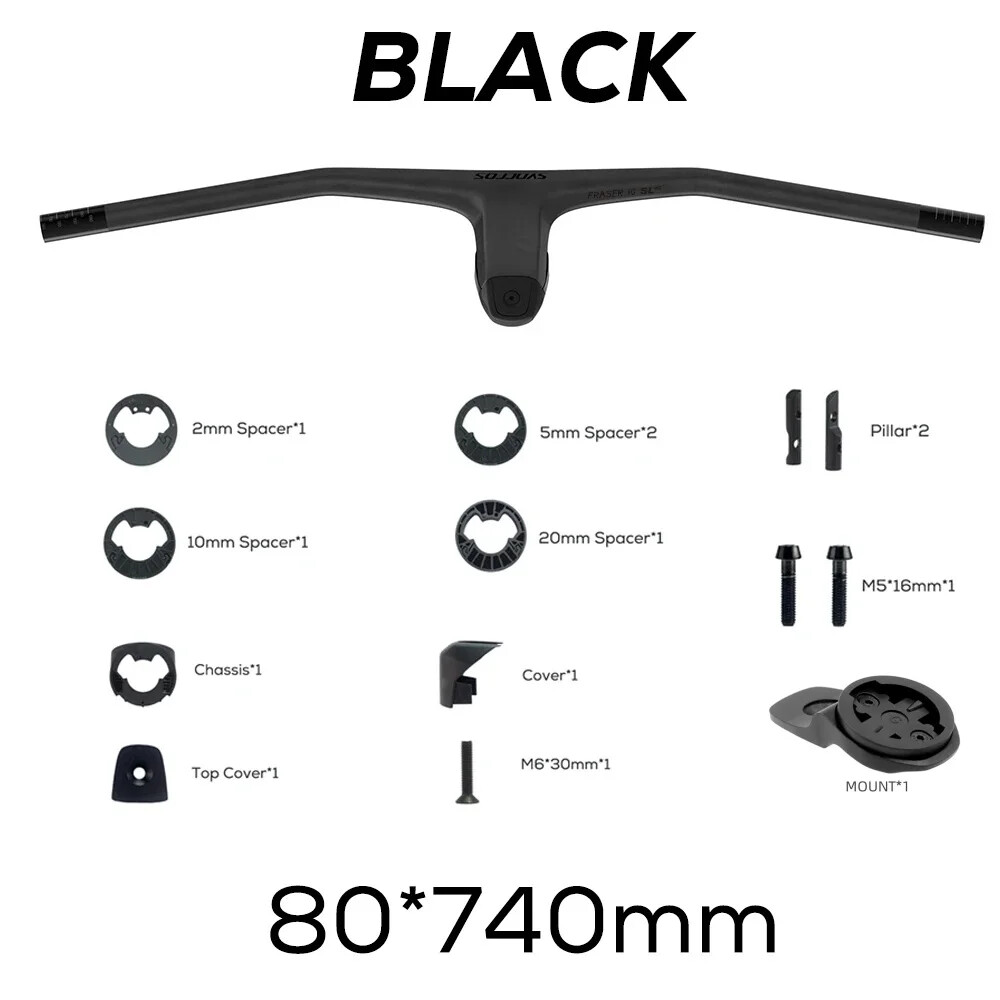 740MM -40 Degrees Full Carbon Fibre Integrated Cockpit MTB Handlebar Accessories