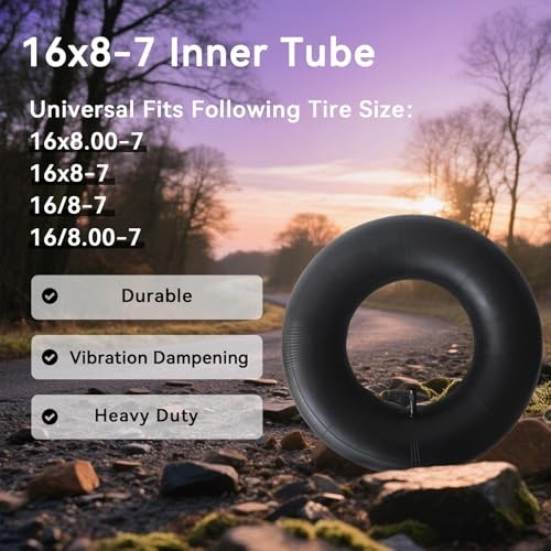 2-Pcs 16×8.00-7 Inner Tube 16×8-7 16/8-7 Tube for ATV/Golf Cart/Lawn