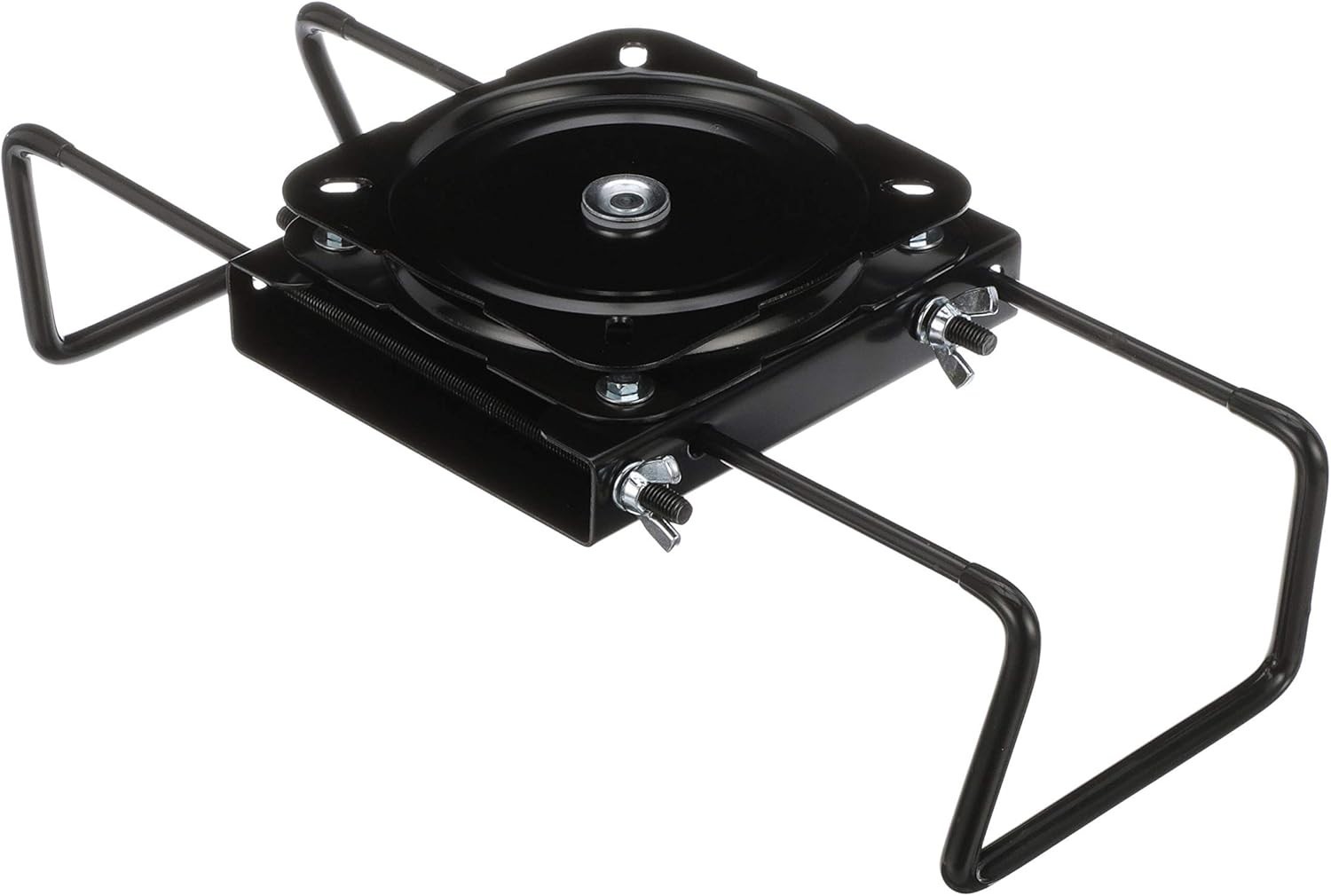 Clamp-On Adjustable Marine Seat Mount – Swivel, Powder-Coated Aluminum, Black
