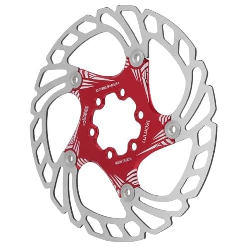160mm Floating Bike Disc Brake Rotors – Stainless Steel & Aluminum Alloy Red