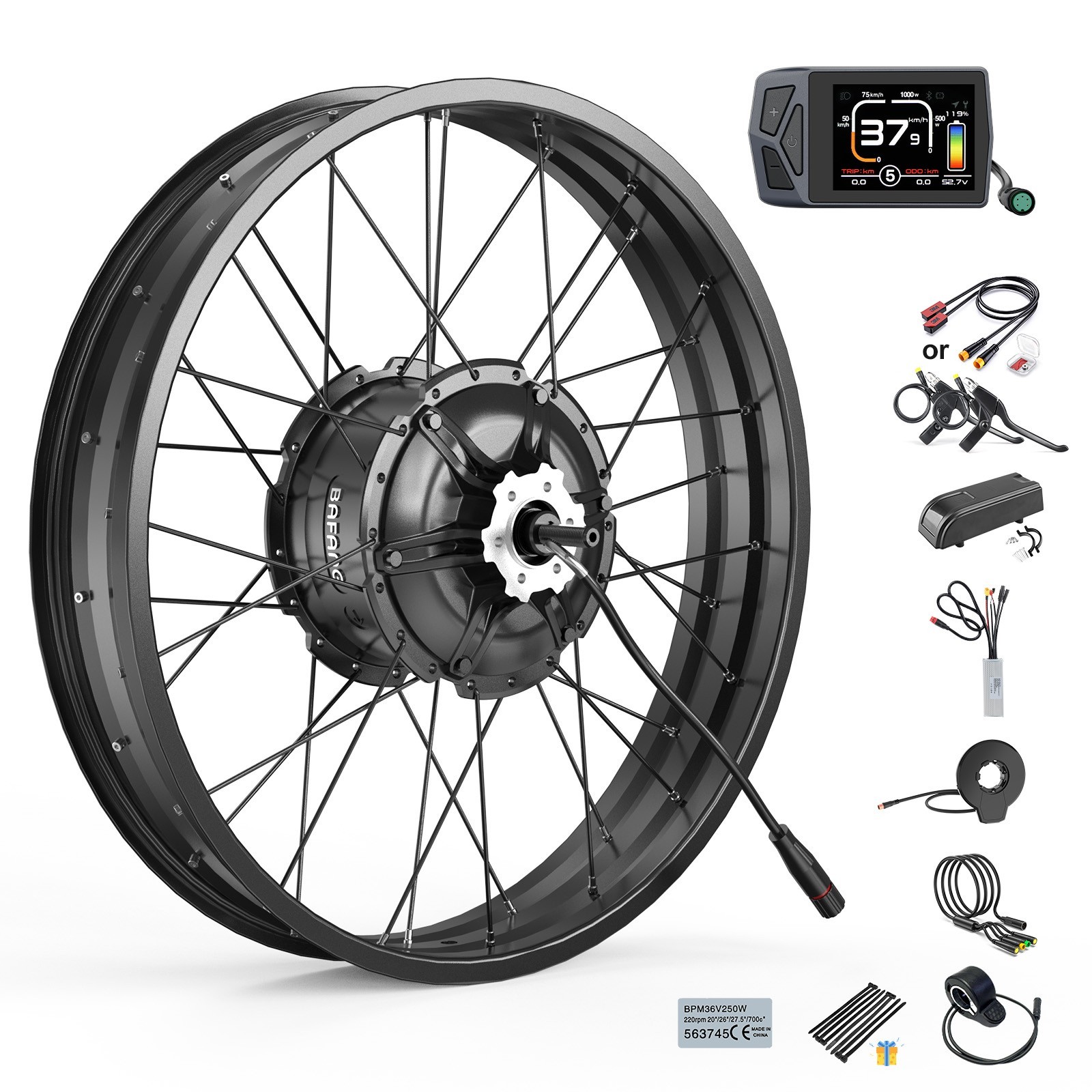 BAFANG 48V1000W Rear Wheel Hub Motor 20″ 26″ EBike Conversion Kits for Fat Tire