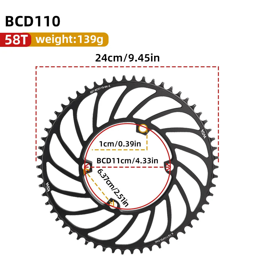 Road Bike 110BCD Crank 4 Claw Chainring Narrow Wide Chainwheel 36-52T for R7000