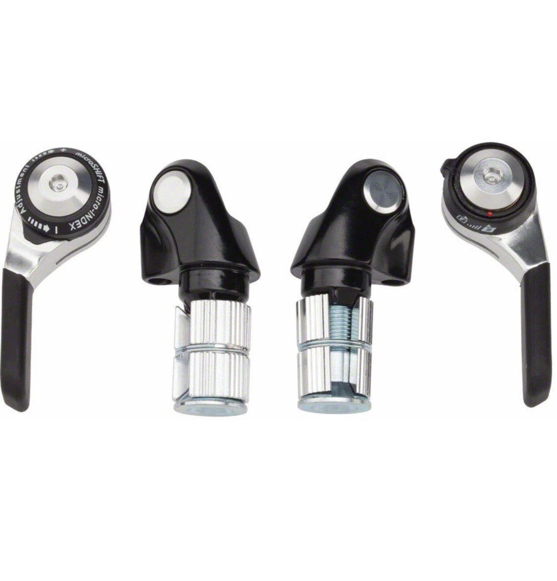 New MicroShift BS-T09 Bar End Shifters 9 Sp Index or Friction, Double or Triple