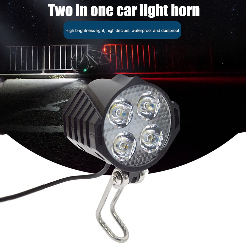 4-in-1 eBike LED Light Kit with Horn Turn Signals 24V-48V Waterproof Universal