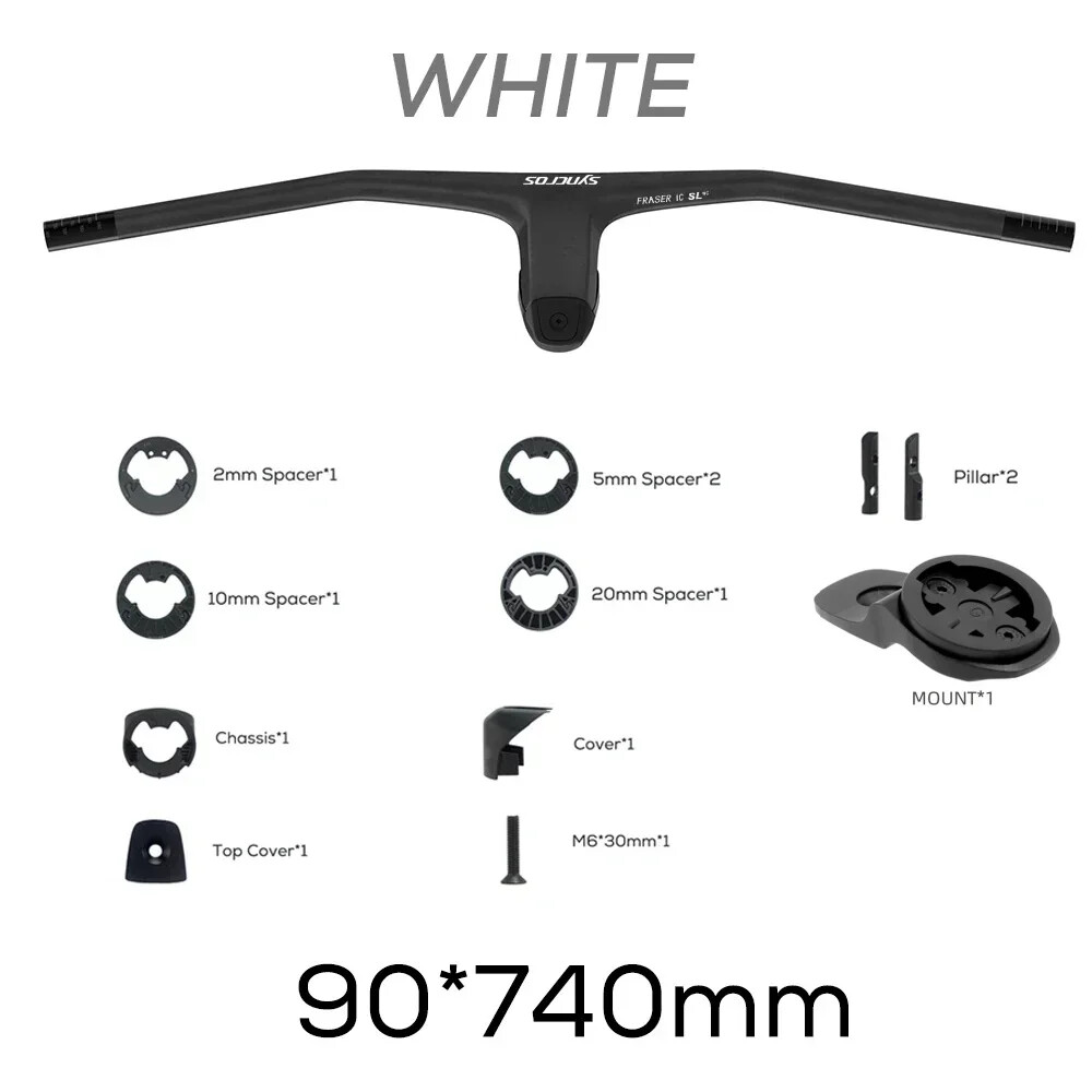 -20 Degrees Full Carbon Fibre MTB Bicycle Integrated Cockpit Handlebar 740MM