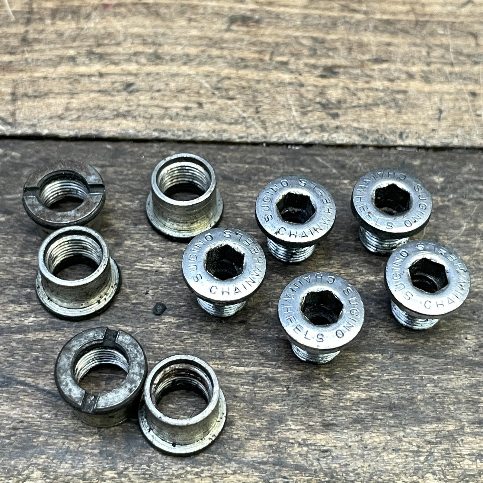 Vintage Sugino Chainring Bolts Dust Caps 75 Crank Hardware Lot 1980s Parts Kit
