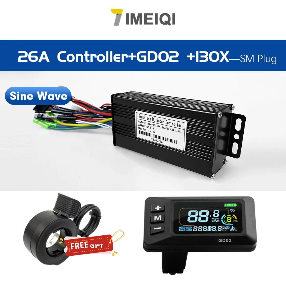 E-bike 3-mode Sine Wave 36V 48V 17A/26A/30A/40A Brushless Motor Controller Kits