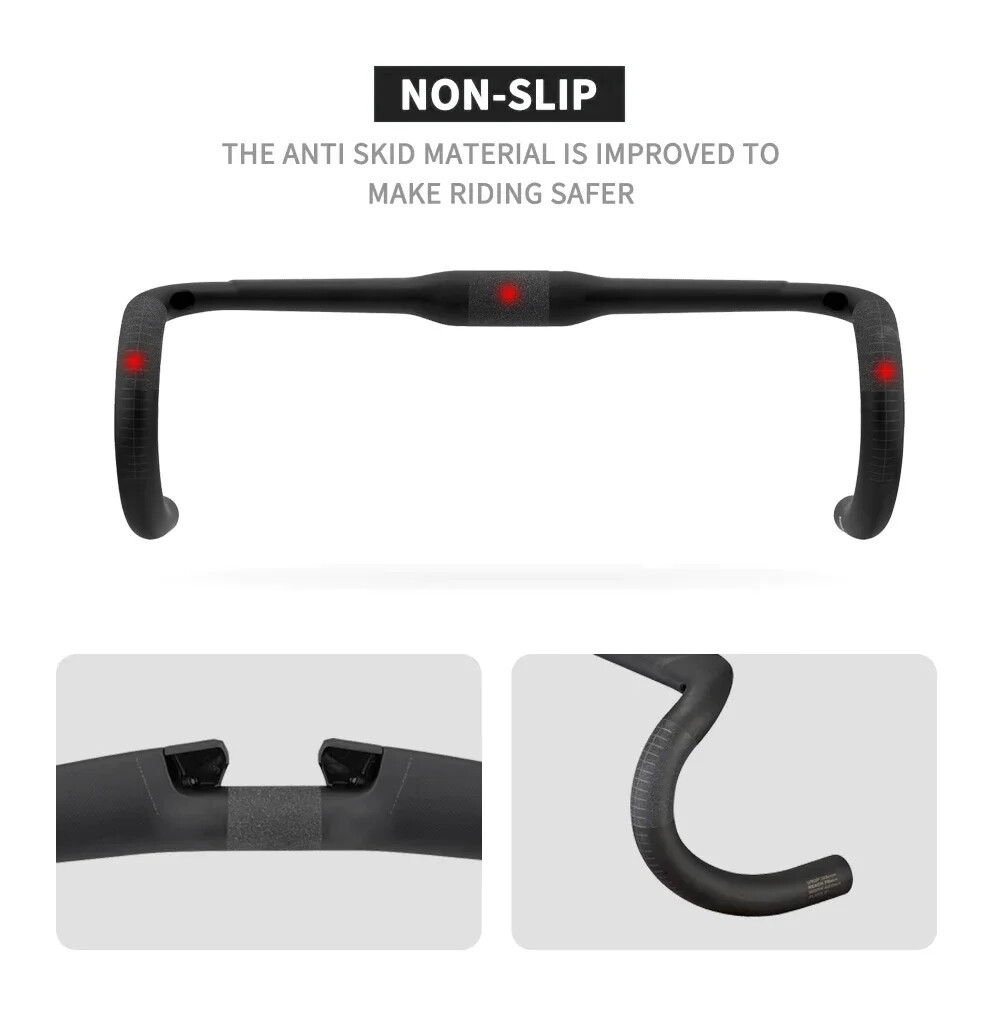 Carbon Fiber Road Bike Handlebar DI2 Flare 2° Cockpit 380mm 400mm 420mm 440mm