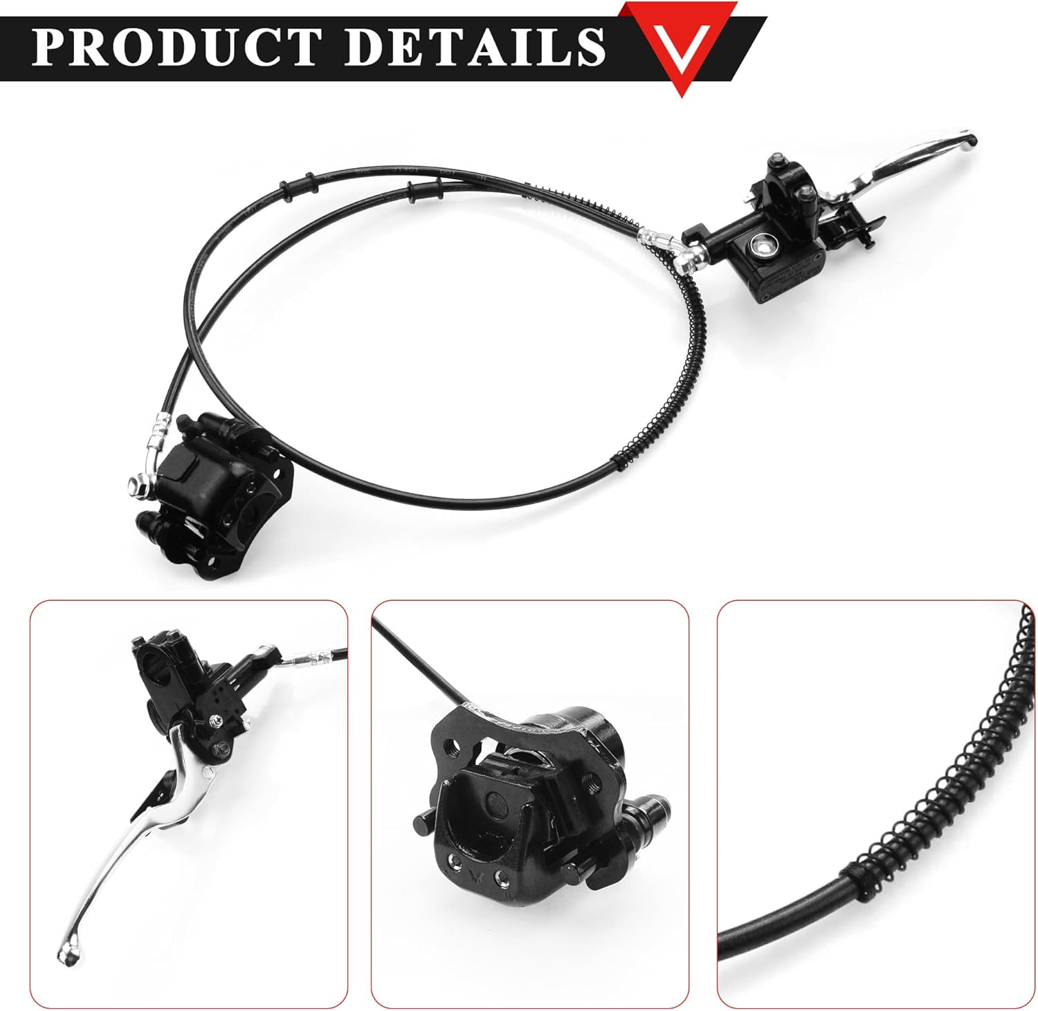 Hydraulic Front Disc Brake Caliper System + 158Mm Disk Brake Rotor for 50Cc 70Cc