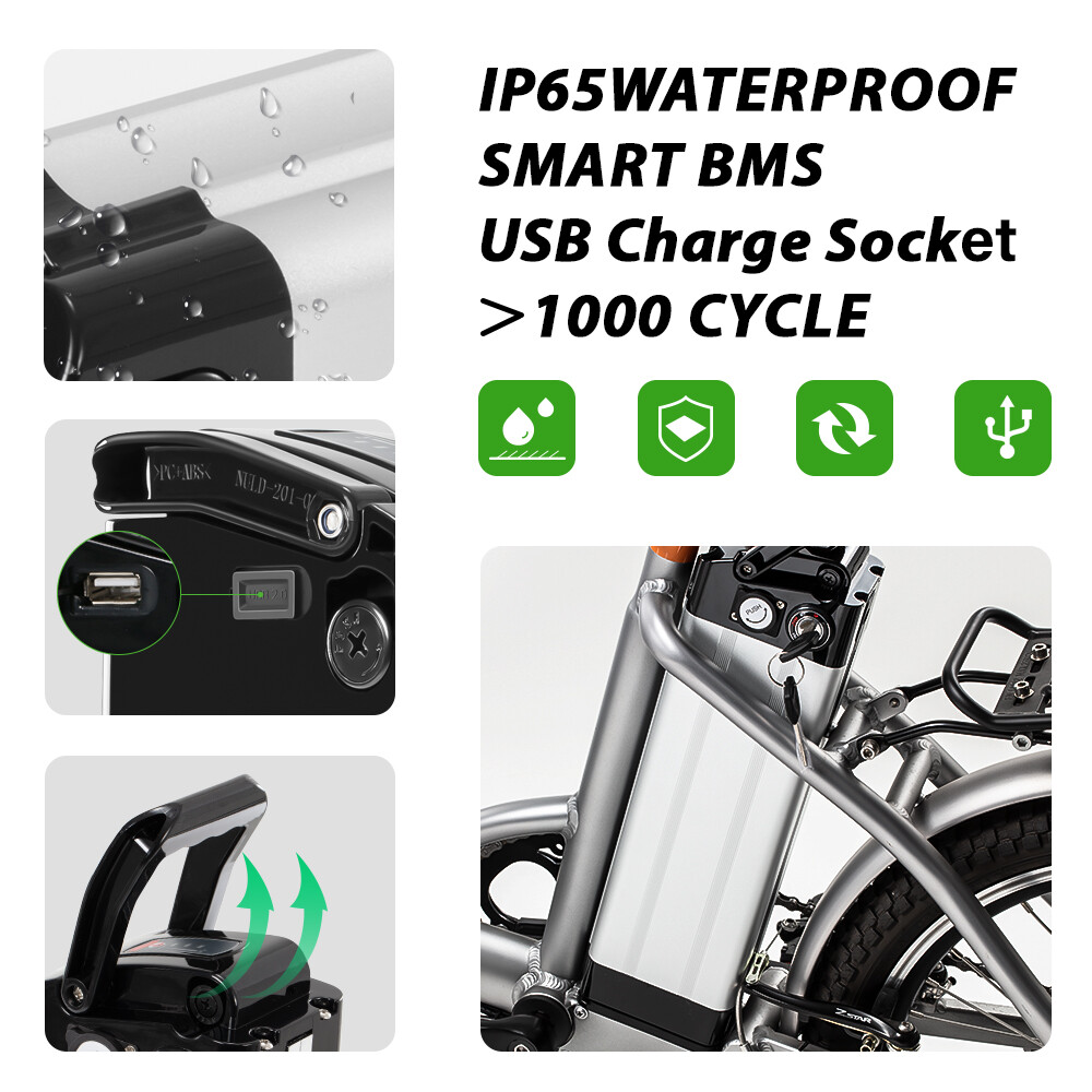 Silverfish Lithium Battery 36V 48V 10.4Ah 13Ah 15Ah 17.4Ah Ebike Battery Bicycle