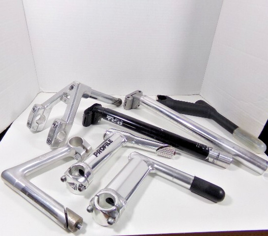 Vintage Bike Parts: Seatpost, Quill Stem, Pedals; Various Brands, Models & Sizes