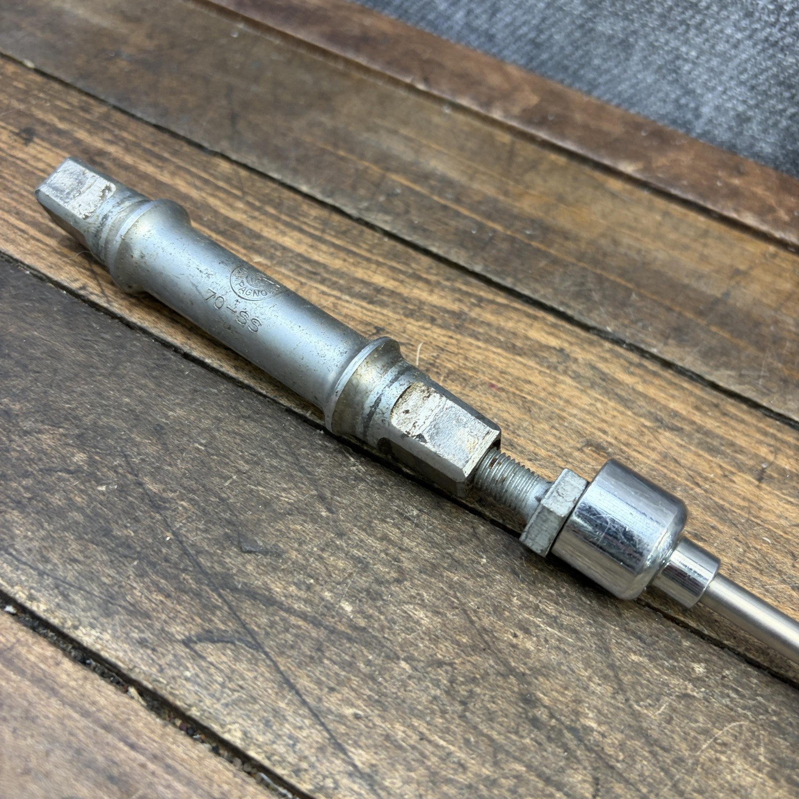 Vintage Campagnolo 70-SS Bottom Bracket Spindle 70mm 109mm ISO Italy Silver
