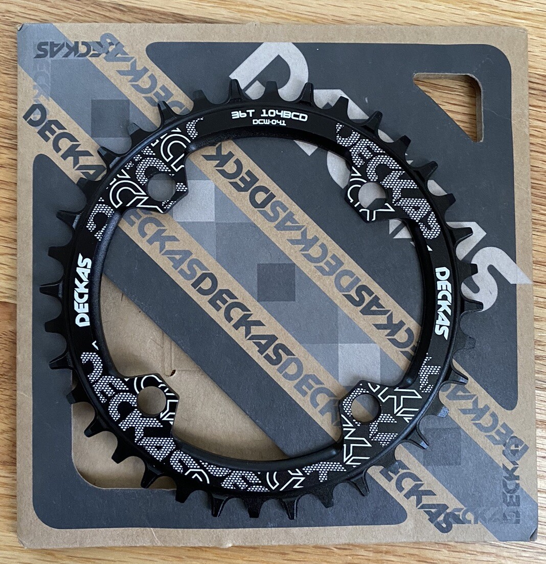 DECKAS 104bcd MTB Round Chainring 36T Bike Black Chainwheel – SHIPS FROM USA!