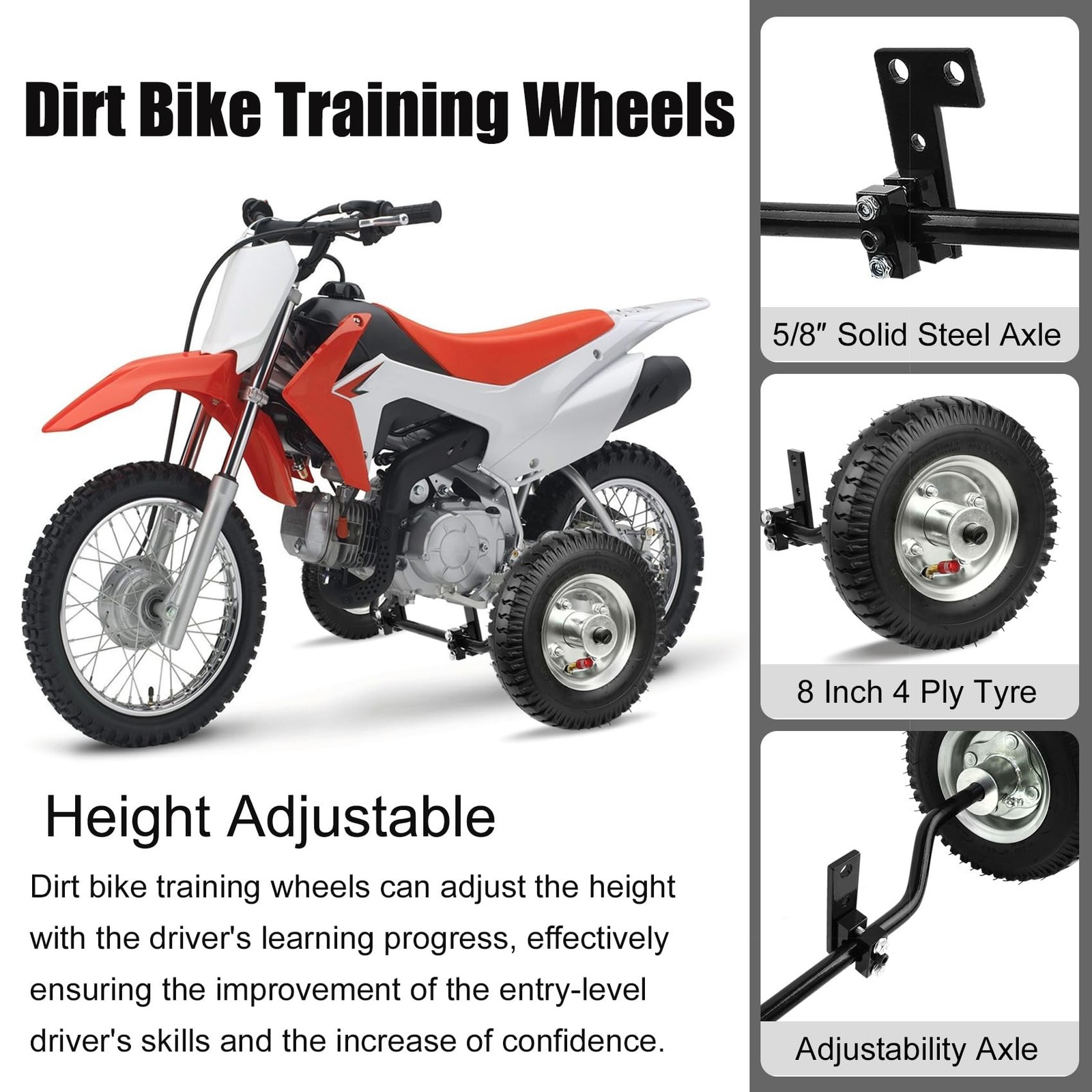 Dirt Bike Training Wheels for CRF50, PW50 & MX125 | Compatible with honda CRF…