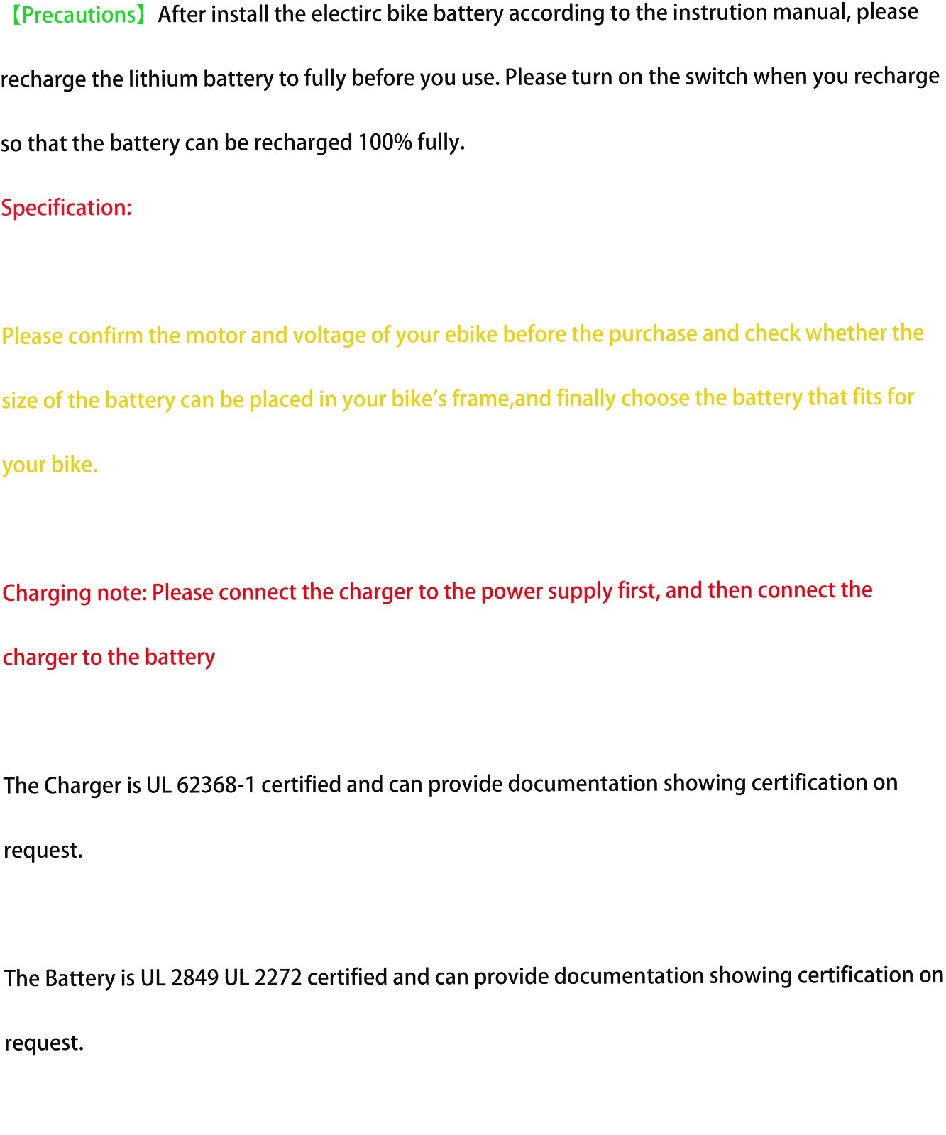 36V 48V 10Ah 15Ah 20Ah Electric Bike Battery For 0W-1800W Ebike Battery BMS 5PIN