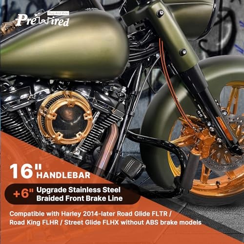 Front Brake Line 16″ Handlebars Extension Brake Cable NO ABS for Harley 2014