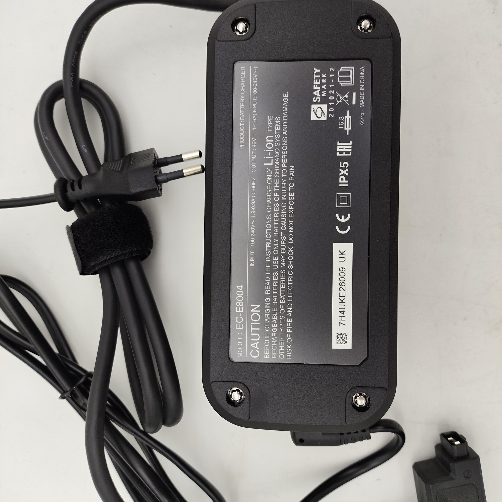 Shimano Steps EC-E8004 E-Bike Battery Charger w/ AC Power Cable (Black)