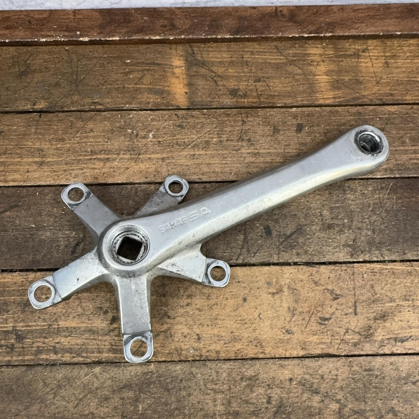 Vintage Sakae SA Crank Arm RIGHT 170mm 110 BCD Square Taper Silver Double