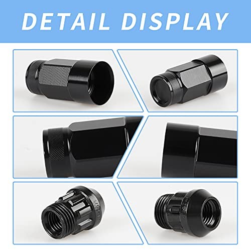 20PCS Closed End Lug Nuts M12X1.5 Wheel Rims Lug Nuts +Socket () Black