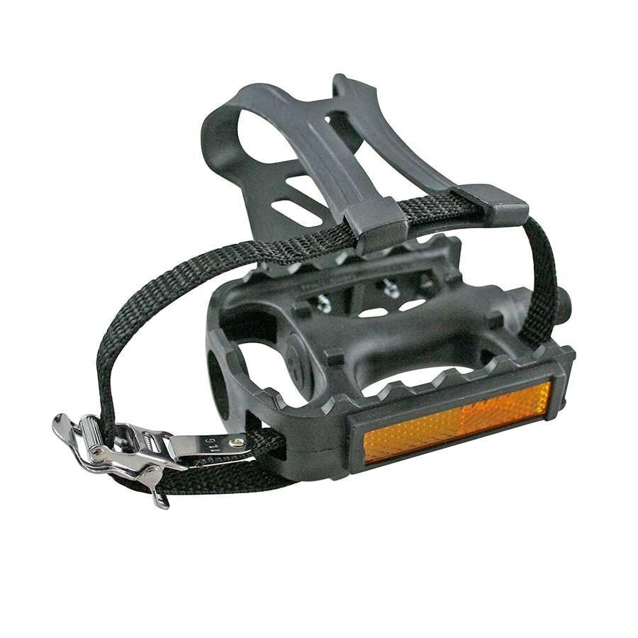 NEW🔥 EVO Adventure Plus Pedals with toe-clips and straps Black, flats, MTB Road