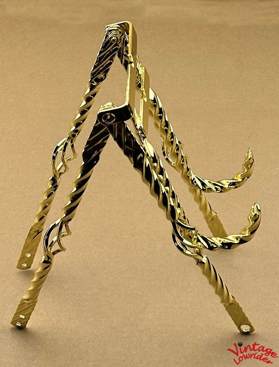 VINTAGE LOWRIDER SQUARE CAGE TWISTED STYLE CONTINENTAL KIT GOLD 26″ BICYCLES.