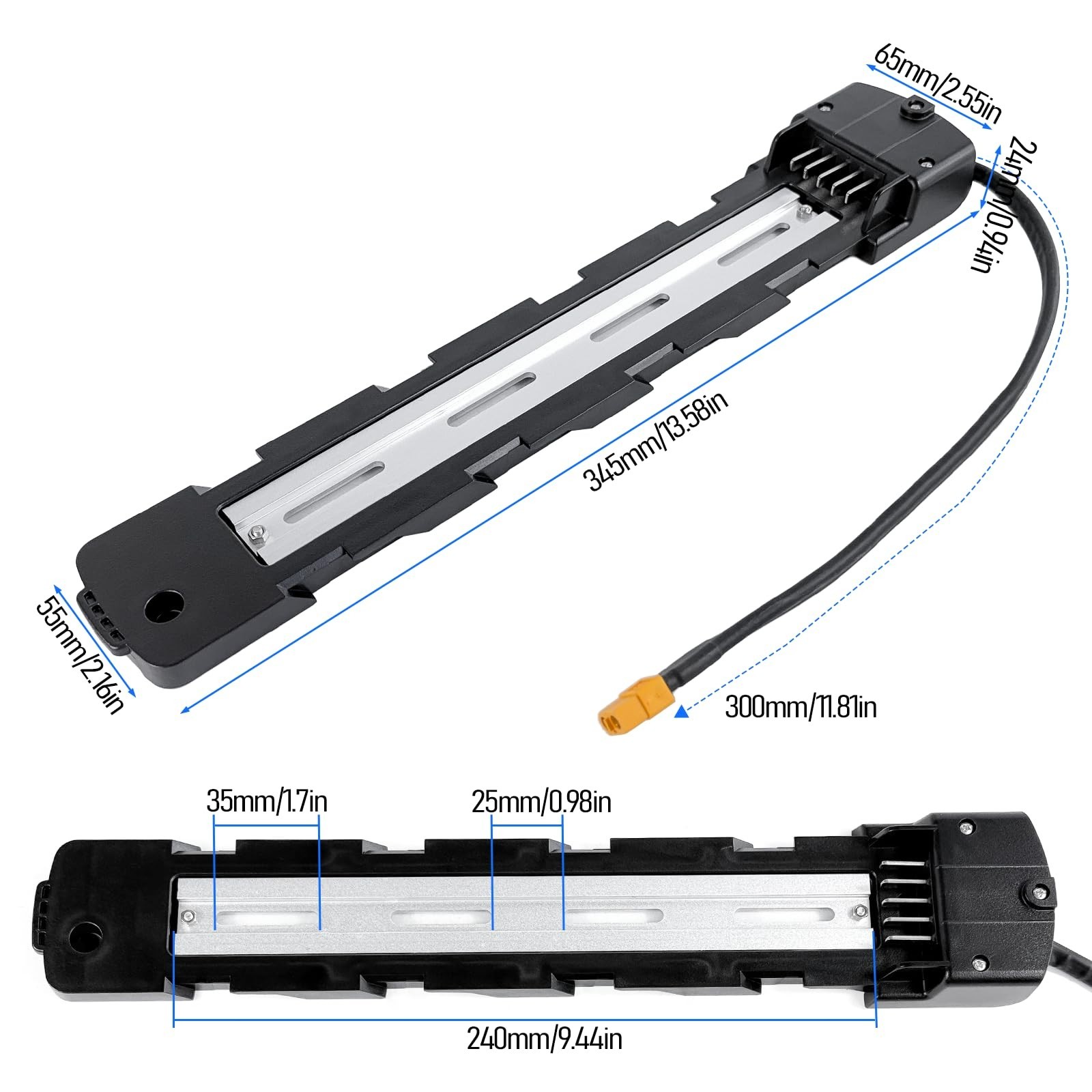 Ebike Battery Mounting Plate Replacement, 5pin Holder Bracket with XT60 & Anders