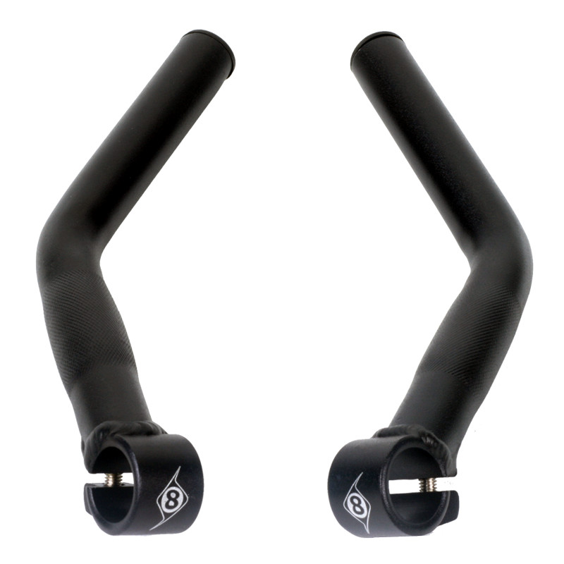 Origin-8 Comp Lite Alloy Bar End Set Long L-Bend Black Mountain Commuter Bike