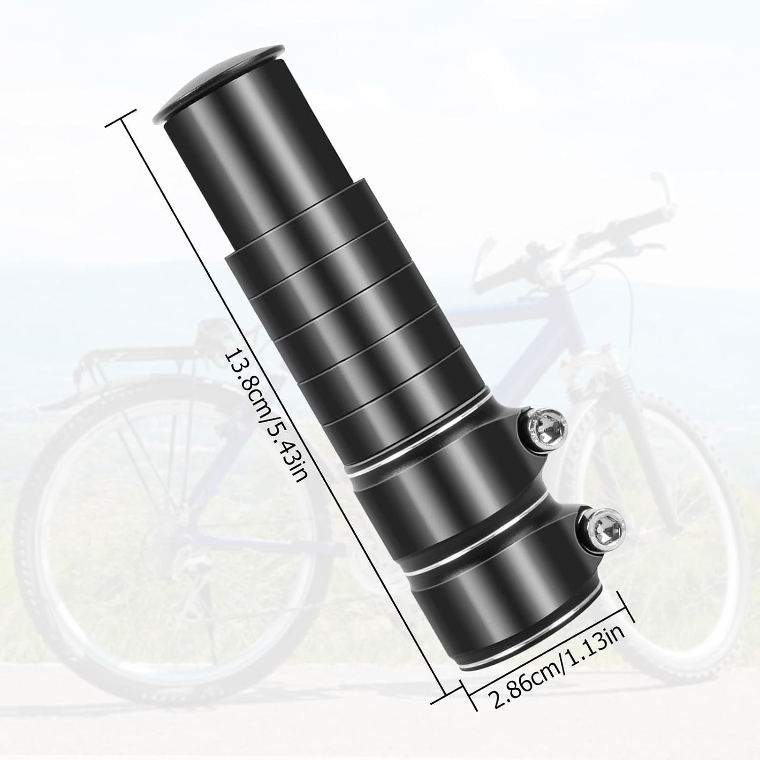 Adjustable Aluminum Bike Handlebar Riser Stem Extension 28.6mm 6mm Bike Fork