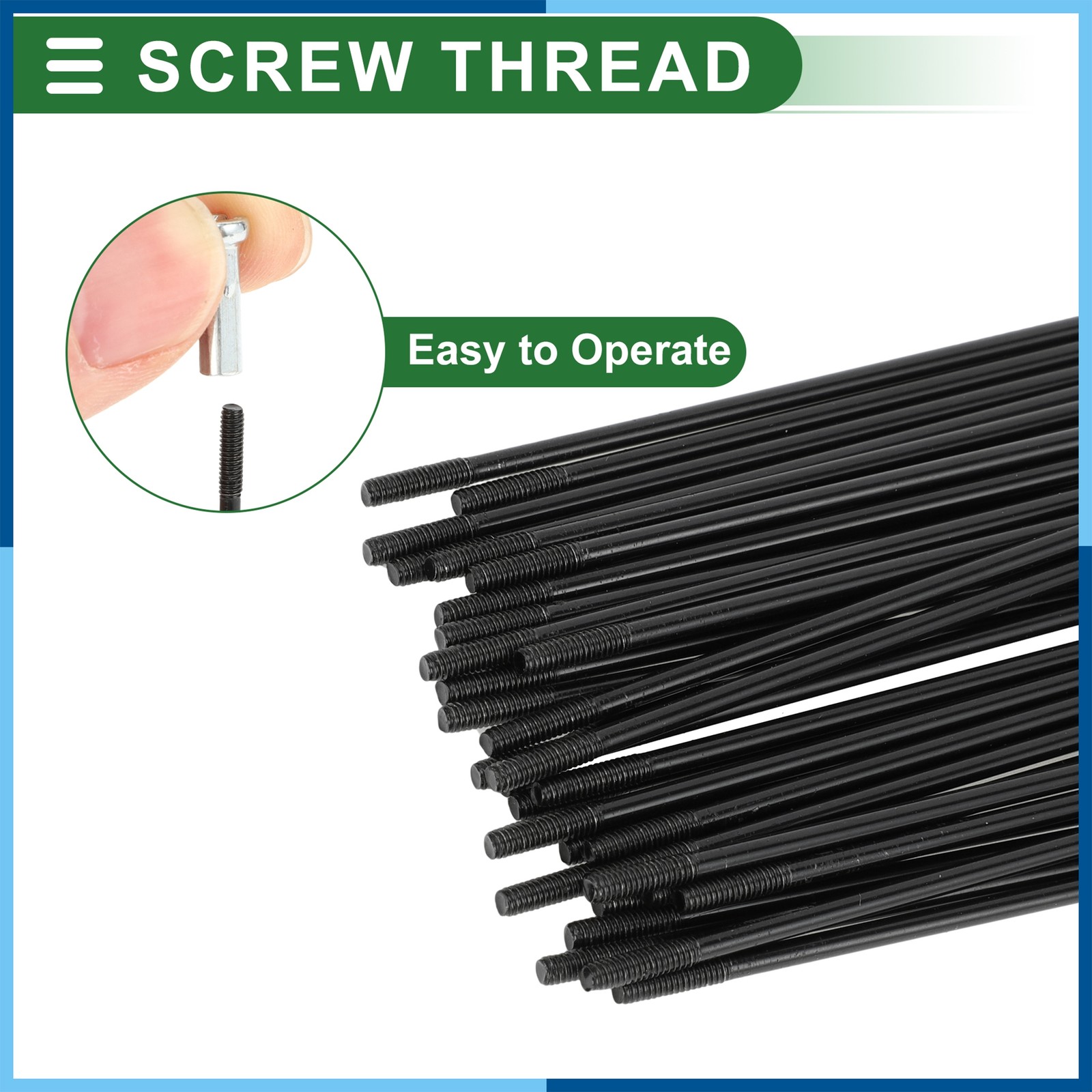 14G 280mm Length Bicycle Spokes Nipple Carbon Steel Black Universal