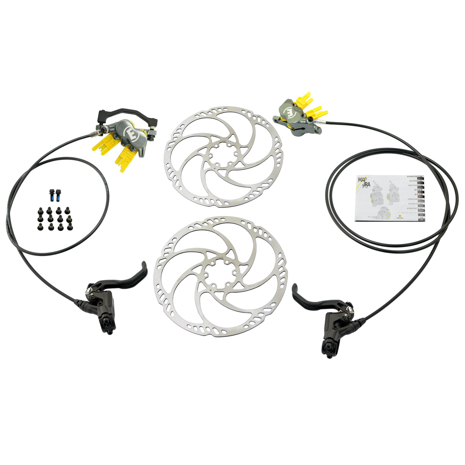 Magura MT7 Pro 4-Piston Post Mount Hydraulic Disc Brake Set w/ 203mm Rotor (F+R)