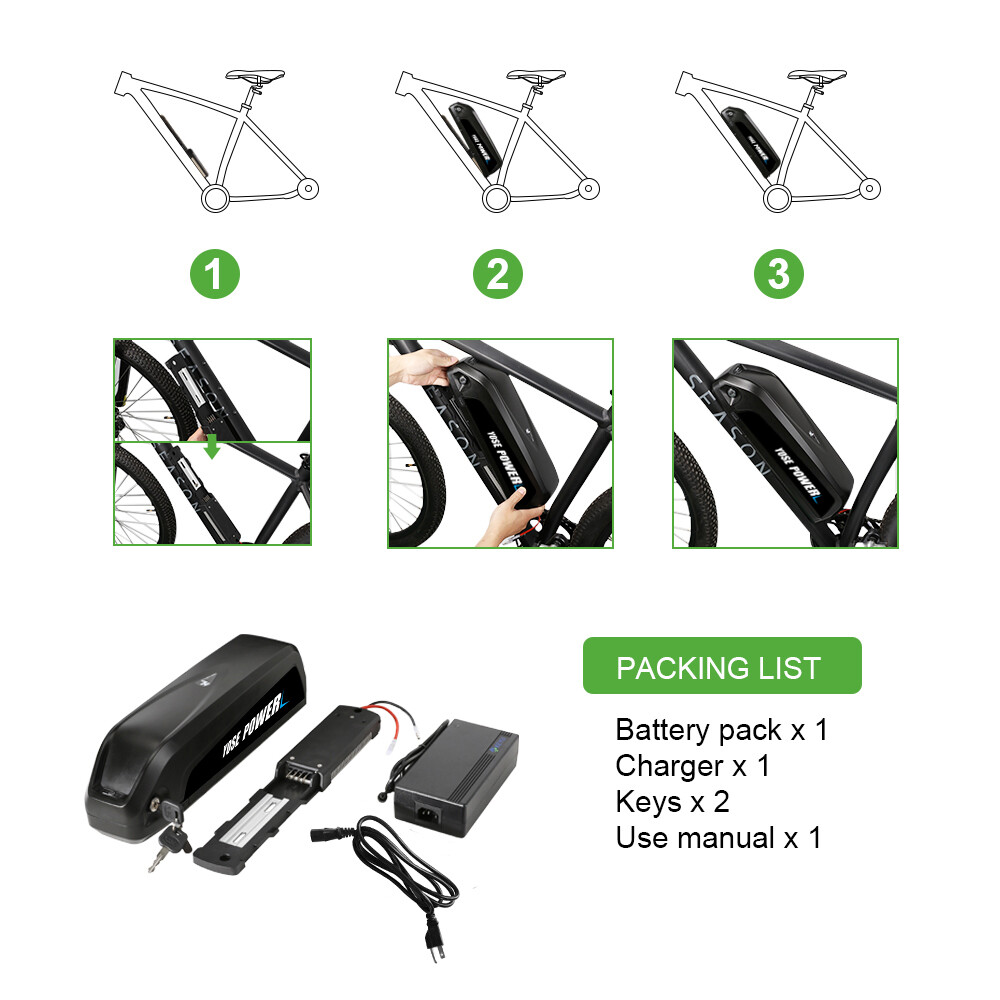 48V Lithium Hailong Ebike Battery 48V 13Ah for Electric Bike Battery 1000W Motor