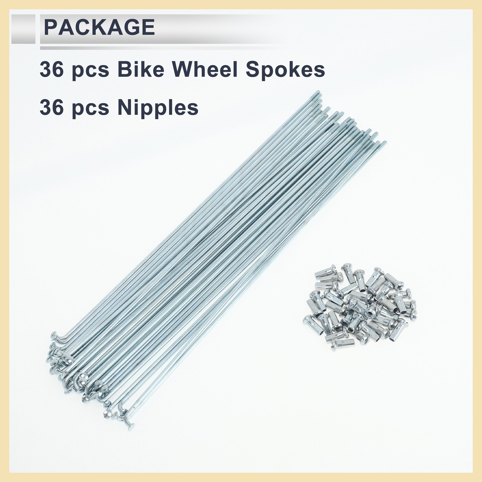1Set 12G 245mm Length Bicycle Spokes Nipple Carbon Steel Galvanized Universal